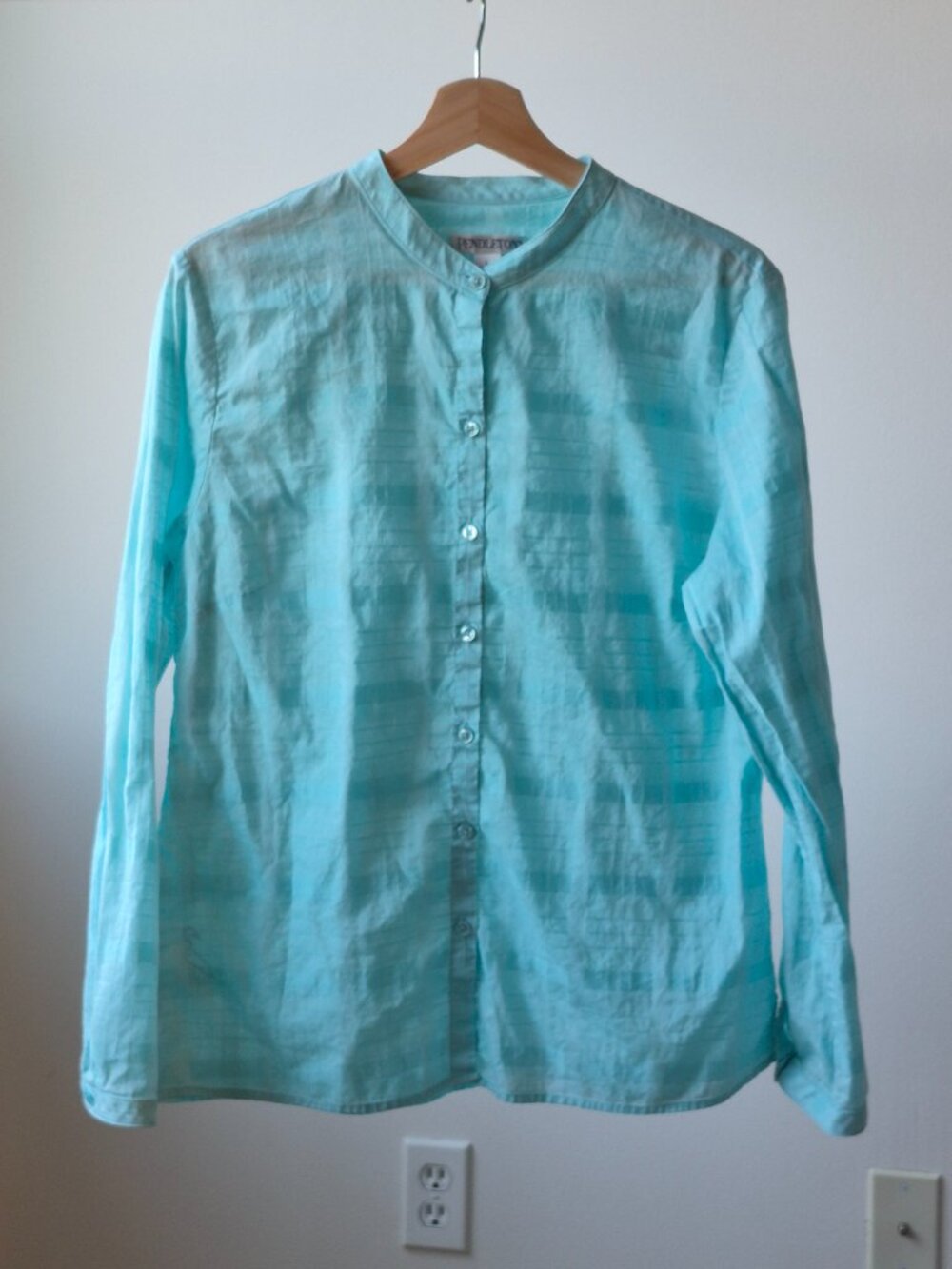 Pendleton Aqua Cotton Shirt Women L